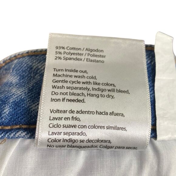 NWT Risen Jeans Shorts Womens XL Blue Distressed Hem Cut Off High Rise Stretch - Picture 8 of 9